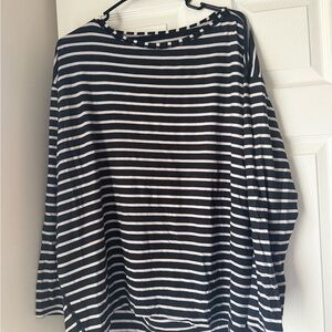 lululemon athletica Black and White Striped Long Sleeve Tee
